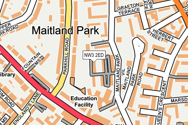 NW3 2ED map - OS OpenMap – Local (Ordnance Survey)