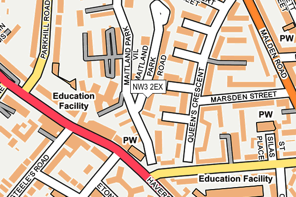 NW3 2EX map - OS OpenMap – Local (Ordnance Survey)