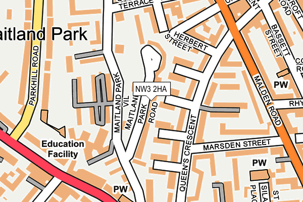 NW3 2HA map - OS OpenMap – Local (Ordnance Survey)