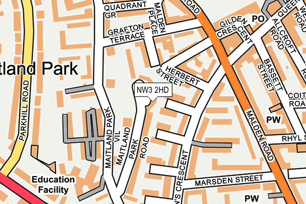 NW3 2HD map - OS OpenMap – Local (Ordnance Survey)