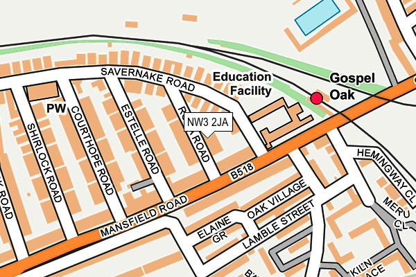 NW3 2JA map - OS OpenMap – Local (Ordnance Survey)