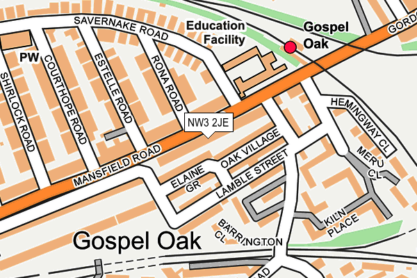 NW3 2JE map - OS OpenMap – Local (Ordnance Survey)