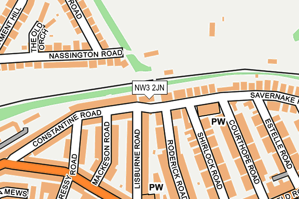 NW3 2JN map - OS OpenMap – Local (Ordnance Survey)