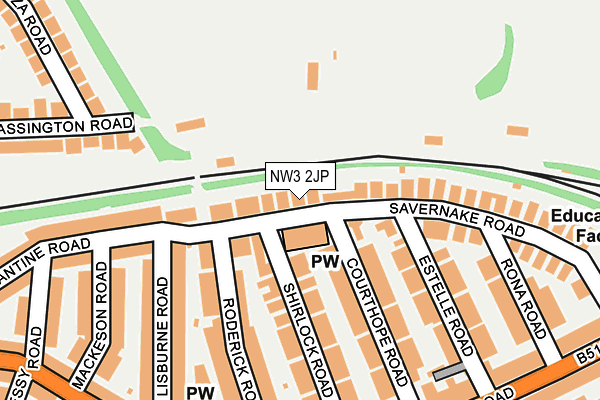 NW3 2JP map - OS OpenMap – Local (Ordnance Survey)