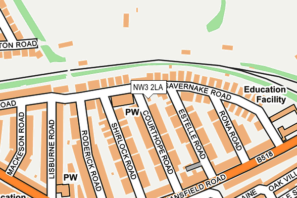 NW3 2LA map - OS OpenMap – Local (Ordnance Survey)