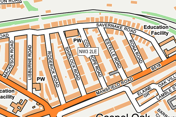 NW3 2LE map - OS OpenMap – Local (Ordnance Survey)