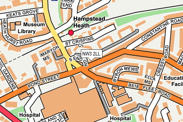NW3 2LL map - OS OpenMap – Local (Ordnance Survey)