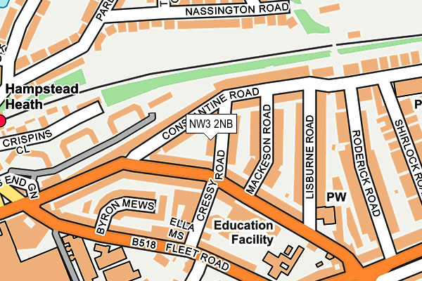 NW3 2NB map - OS OpenMap – Local (Ordnance Survey)