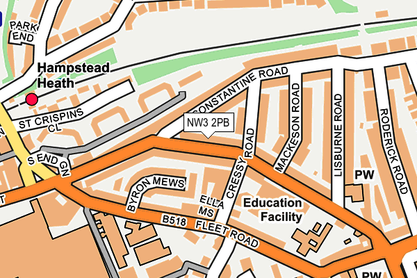 NW3 2PB map - OS OpenMap – Local (Ordnance Survey)