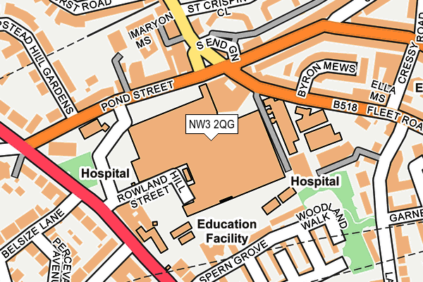 NW3 2QG map - OS OpenMap – Local (Ordnance Survey)