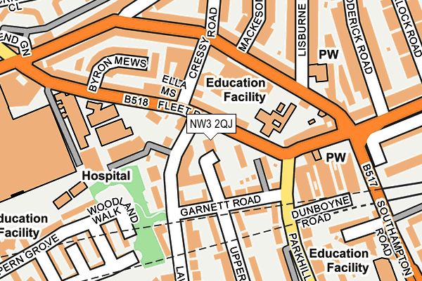 NW3 2QJ map - OS OpenMap – Local (Ordnance Survey)