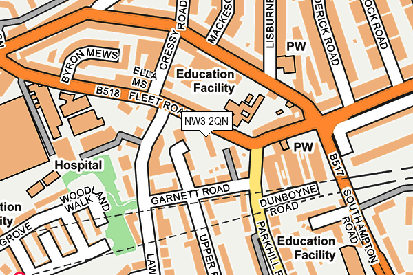 NW3 2QN map - OS OpenMap – Local (Ordnance Survey)