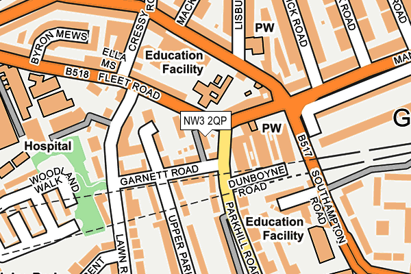 NW3 2QP map - OS OpenMap – Local (Ordnance Survey)