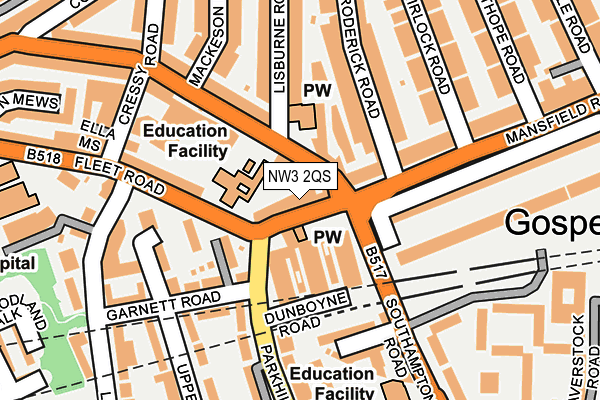 NW3 2QS map - OS OpenMap – Local (Ordnance Survey)