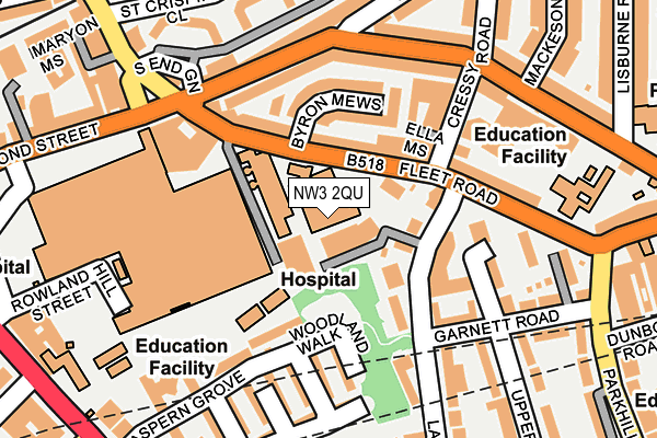 NW3 2QU map - OS OpenMap – Local (Ordnance Survey)