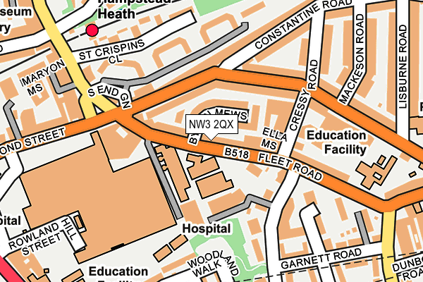 NW3 2QX map - OS OpenMap – Local (Ordnance Survey)