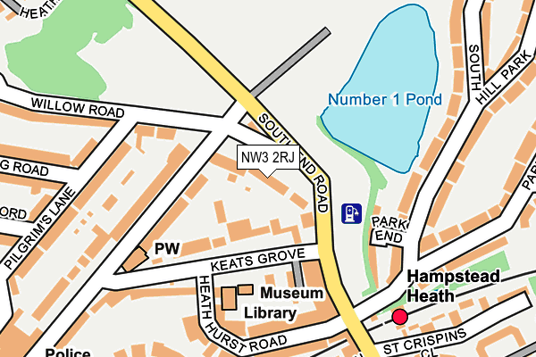 NW3 2RJ map - OS OpenMap – Local (Ordnance Survey)