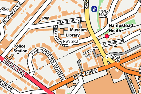 NW3 2RU map - OS OpenMap – Local (Ordnance Survey)