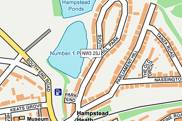 NW3 2SJ map - OS OpenMap – Local (Ordnance Survey)