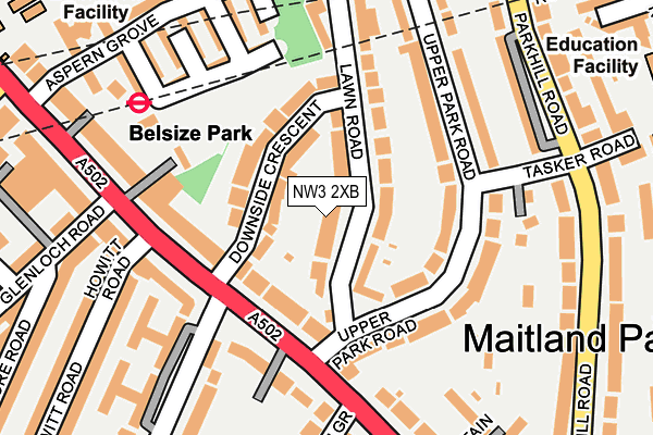 NW3 2XB map - OS OpenMap – Local (Ordnance Survey)