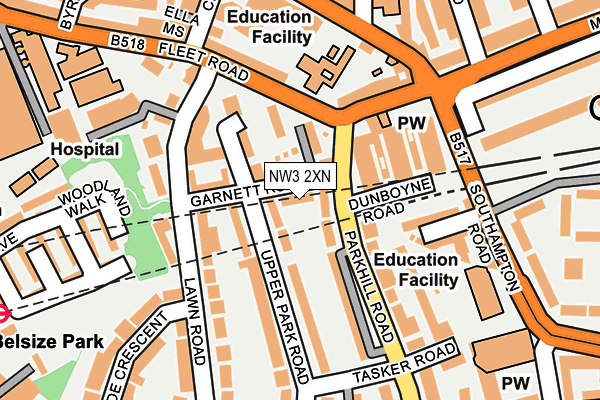 NW3 2XN map - OS OpenMap – Local (Ordnance Survey)