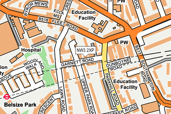 NW3 2XP map - OS OpenMap – Local (Ordnance Survey)