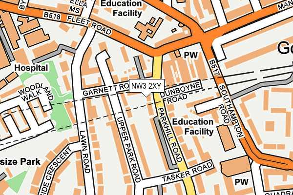 NW3 2XY map - OS OpenMap – Local (Ordnance Survey)