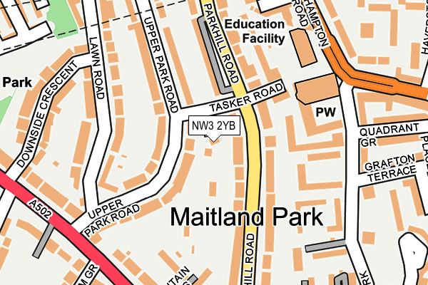 NW3 2YB map - OS OpenMap – Local (Ordnance Survey)