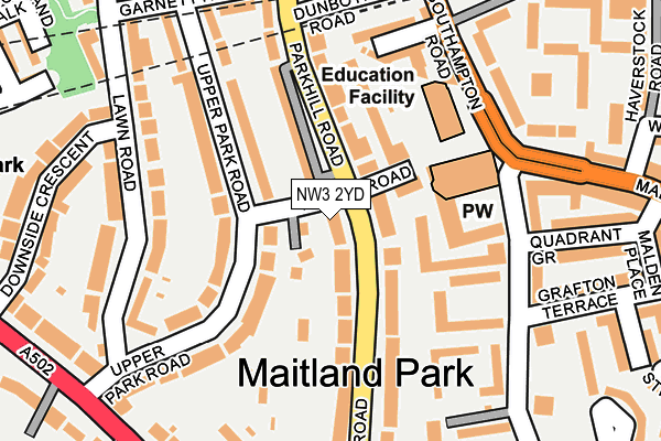 NW3 2YD map - OS OpenMap – Local (Ordnance Survey)