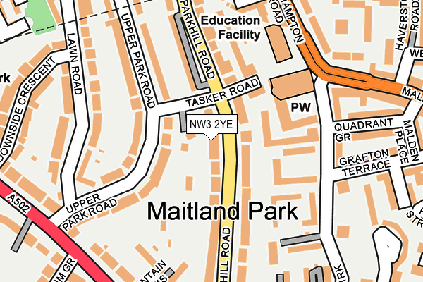 NW3 2YE map - OS OpenMap – Local (Ordnance Survey)