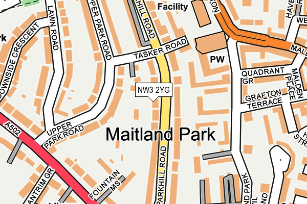 NW3 2YG map - OS OpenMap – Local (Ordnance Survey)