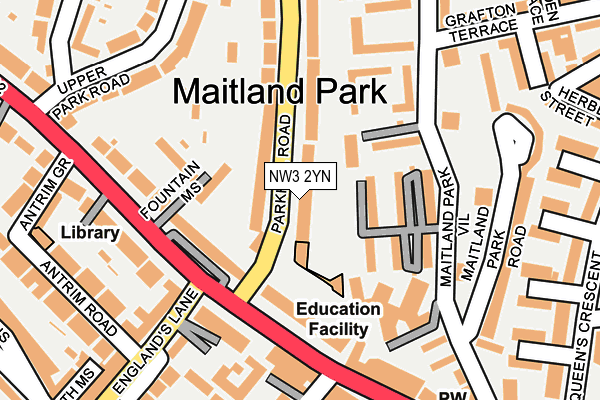 NW3 2YN map - OS OpenMap – Local (Ordnance Survey)