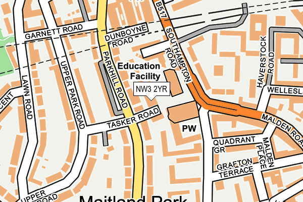 NW3 2YR map - OS OpenMap – Local (Ordnance Survey)