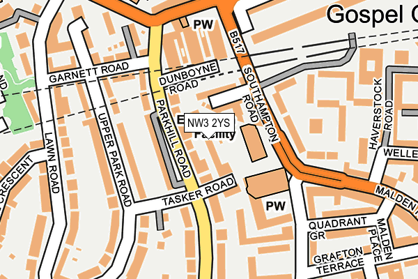 NW3 2YS map - OS OpenMap – Local (Ordnance Survey)