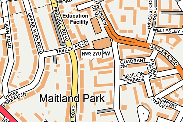 NW3 2YU map - OS OpenMap – Local (Ordnance Survey)