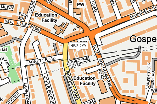 NW3 2YY map - OS OpenMap – Local (Ordnance Survey)