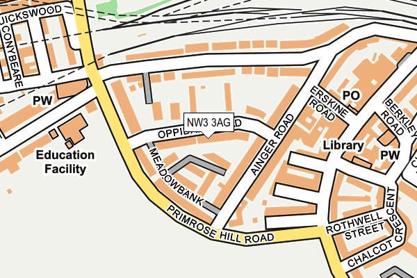 NW3 3AG map - OS OpenMap – Local (Ordnance Survey)