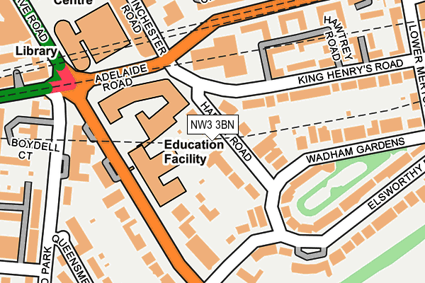 NW3 3BN map - OS OpenMap – Local (Ordnance Survey)