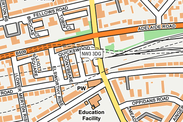 NW3 3DG map - OS OpenMap – Local (Ordnance Survey)