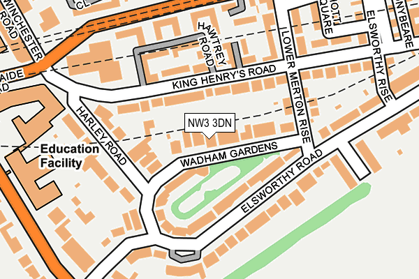 NW3 3DN map - OS OpenMap – Local (Ordnance Survey)