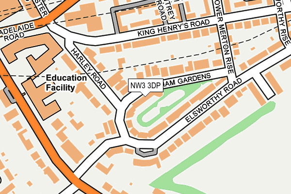 NW3 3DP map - OS OpenMap – Local (Ordnance Survey)
