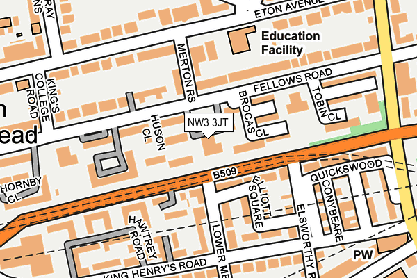 NW3 3JT map - OS OpenMap – Local (Ordnance Survey)