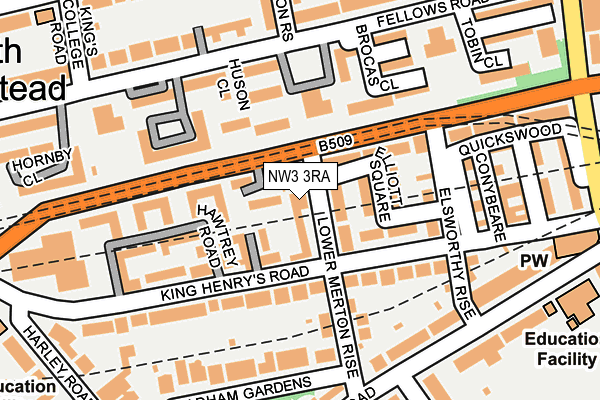 NW3 3RA map - OS OpenMap – Local (Ordnance Survey)