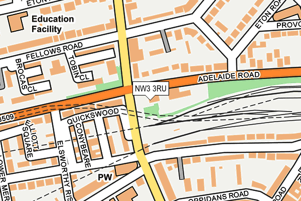 NW3 3RU map - OS OpenMap – Local (Ordnance Survey)