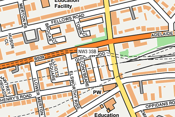 NW3 3SB map - OS OpenMap – Local (Ordnance Survey)
