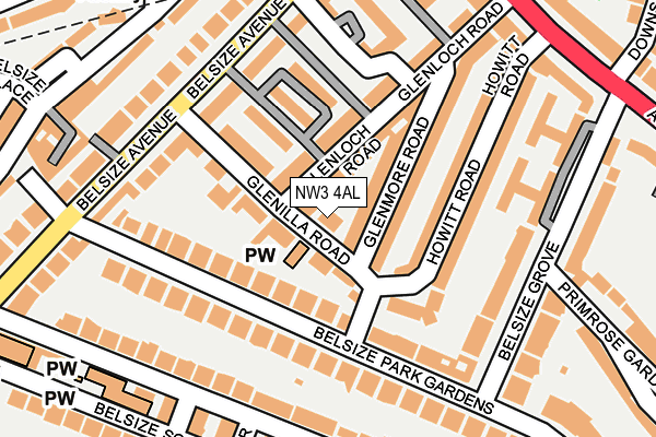NW3 4AL map - OS OpenMap – Local (Ordnance Survey)
