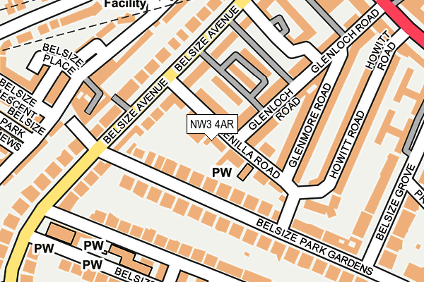 NW3 4AR map - OS OpenMap – Local (Ordnance Survey)