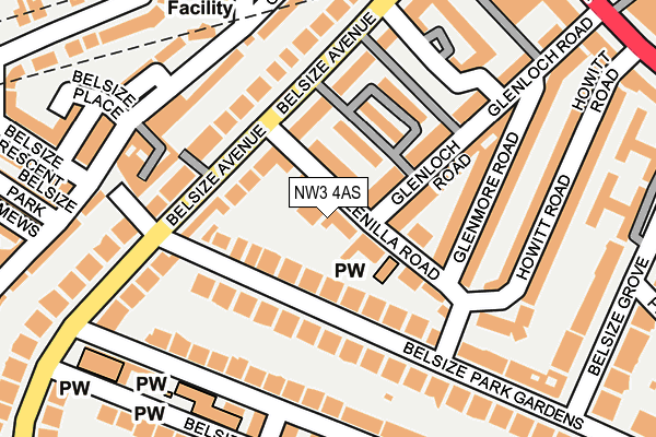 NW3 4AS map - OS OpenMap – Local (Ordnance Survey)