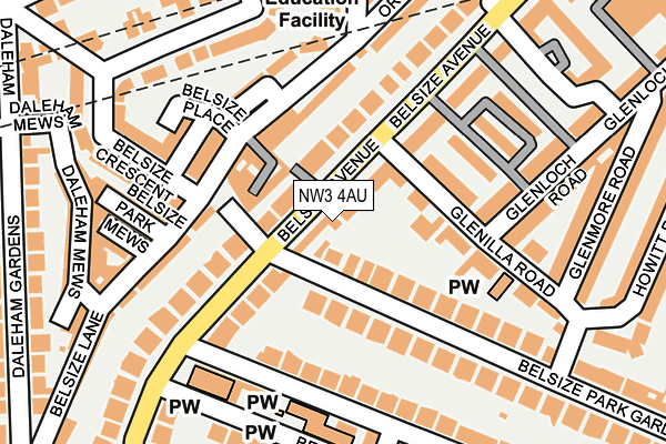 NW3 4AU map - OS OpenMap – Local (Ordnance Survey)