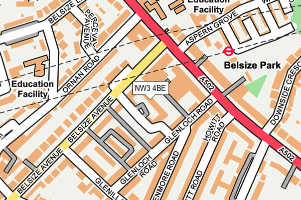 NW3 4BE map - OS OpenMap – Local (Ordnance Survey)